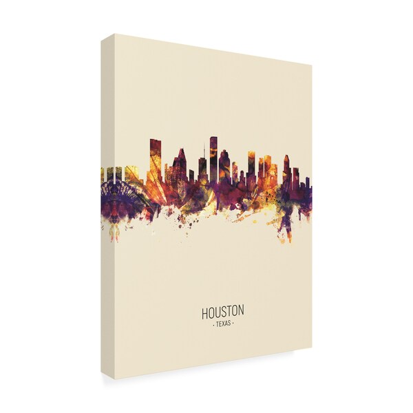 Michael Tompsett 'Houston Texas Skyline Portrait III' Canvas Art,14x19